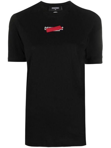 Черная футболка с логотипом Dsquared2 , фото