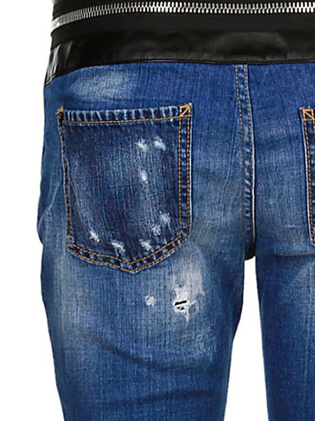 Клетчатые джинсы с контрастным поясом (Джинсы) Dsquared2 11651 фото-5
