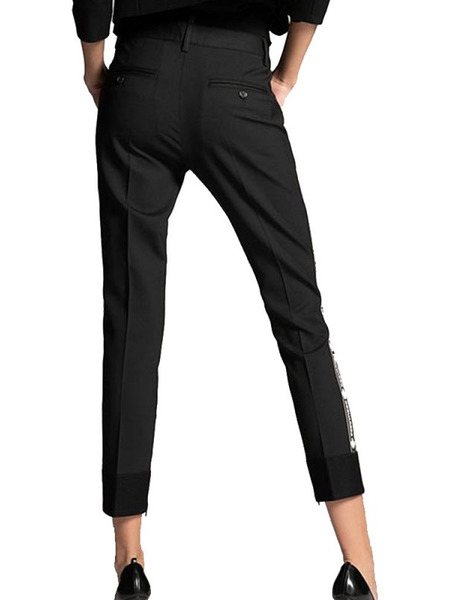 Женские черные брюки с лампасами Dsquared2 S75KB0110 фото-4