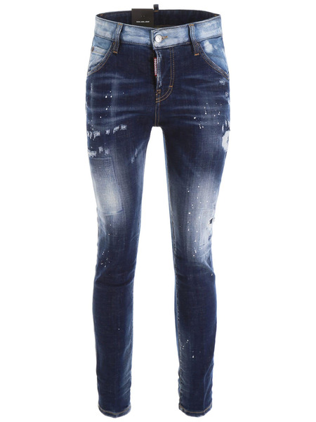 Укороченные джинсы темно-синего цвета Dsquared2, фото
