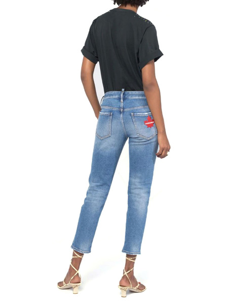 Укороченные женские голубые джинсы Dsquared2, фото