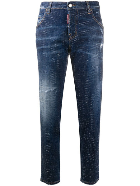 Укороченные джинсы скинни с заклепками Dsquared2, фото