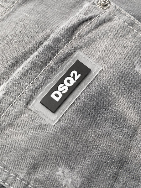 Серые укороченные джинсы скинни с эффектом потертости (Укороченные) Dsquared2 S75LB0445S30260 фото-6