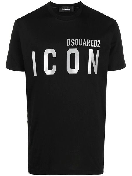 Черная футболка с логотипом Icon Dsquared2 , фото