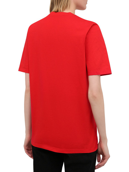 Женская красная хлопковая футболка Icon (Футболки) Dsquared2 S80GC0009S23009 фото-4