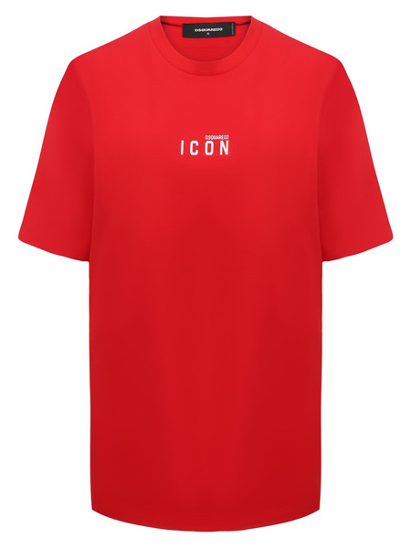 Женская красная хлопковая футболка Icon Dsquared2, фото