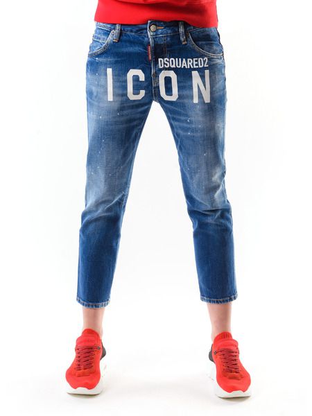 Синие джинсы с принтом Icon Dsquared2 S80LA005S30663 фото-2
