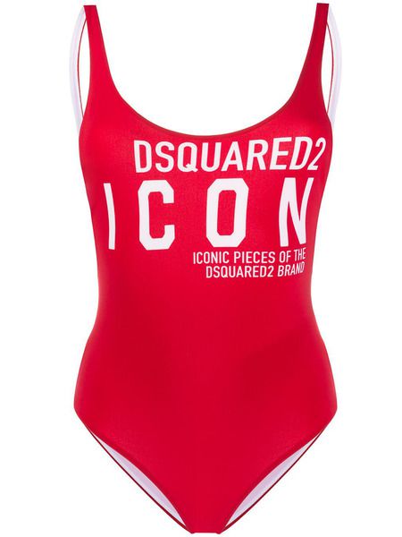 Слитный красный купальник с логотипом Dsquared2 , фото