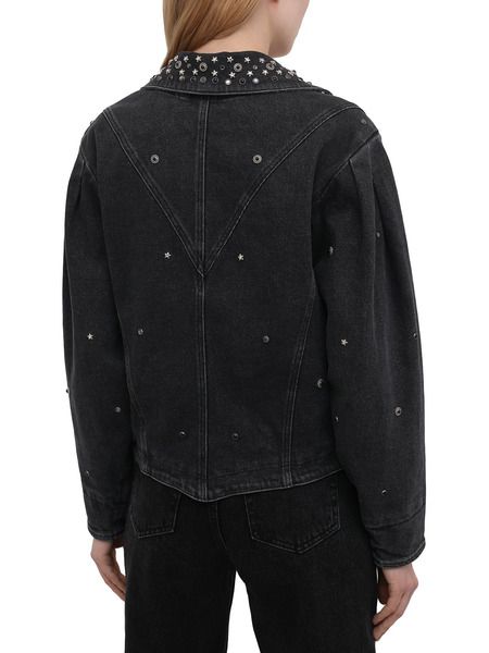Черная джинсовая куртка с заклепками (Джинсовые куртки) Isabel Marant VE1580-21E048I фото-4