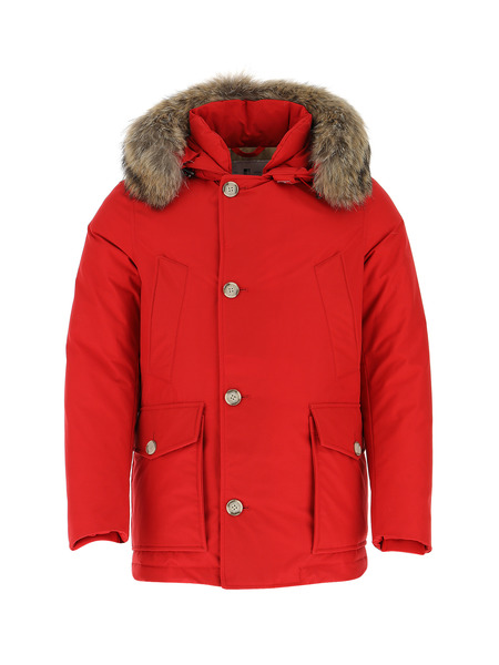 Красный пуховик из хлопка на пуговицах (Куртки) Woolrich WOCPS2896-UT0001-FRE фото-1