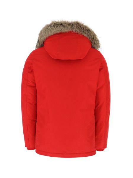 Красный пуховик из хлопка на пуговицах (Куртки) Woolrich WOCPS2896-UT0001-FRE фото-2