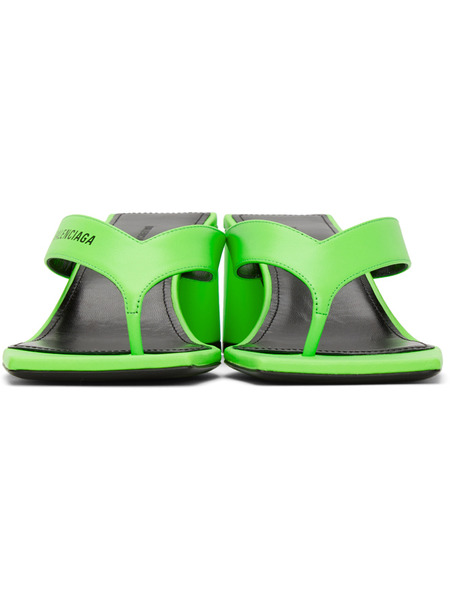 Зеленые босоножки с квадратным носком Balenciaga, фото