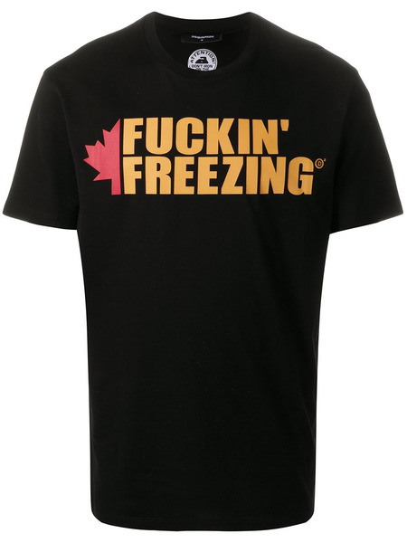 Черная футболка Freezing с принтом Dsquared2, фото