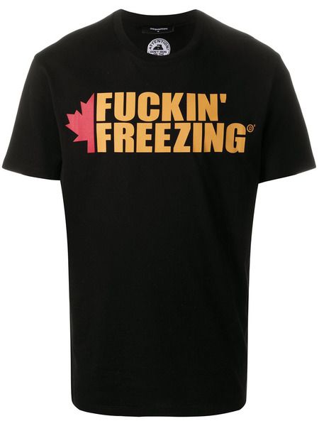 Черная футболка Freezing с принтом Dsquared2 , фото