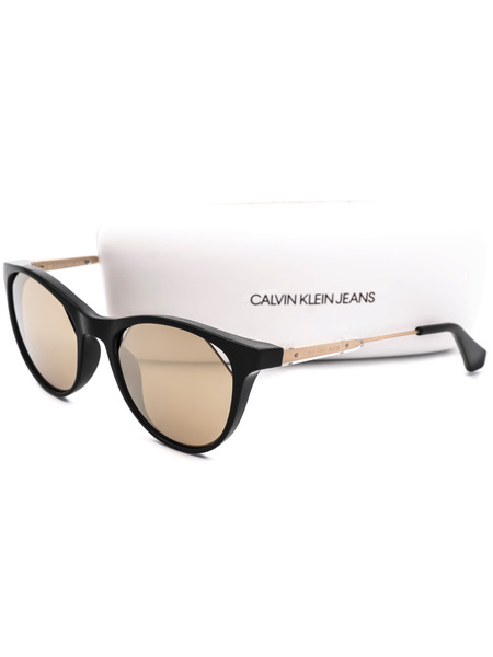 Солнцезащитные очки кошачий глаз с золотистыми линзами CKJ510S 001 Calvin Klein Jeans, фото