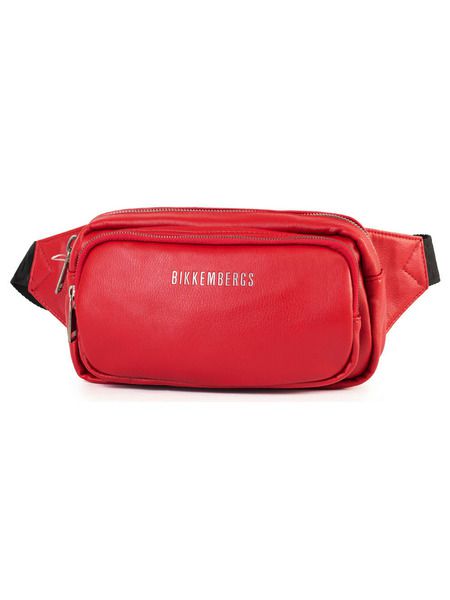 Красная поясная сумка с логотипом Bikkembergs фото, Сумки на пояс