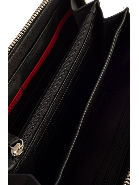 Мужской кошелек черного цвета на молнии (Портмоне) Bikkembergs E2APME953063B02 фото-4