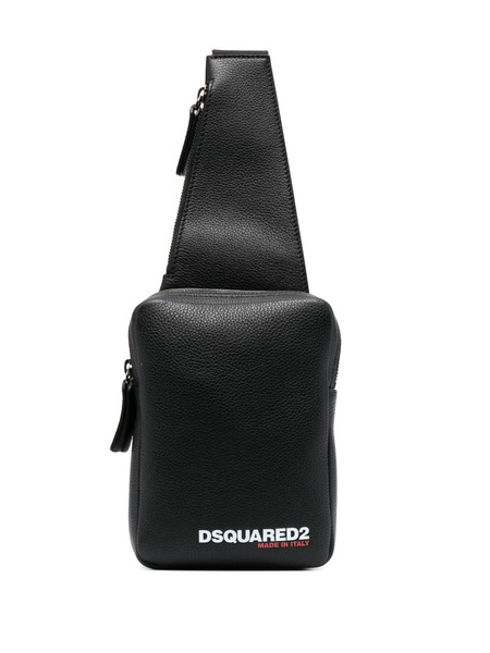 Кожаная сумка-саквояж с логотипом Dsquared2, фото
