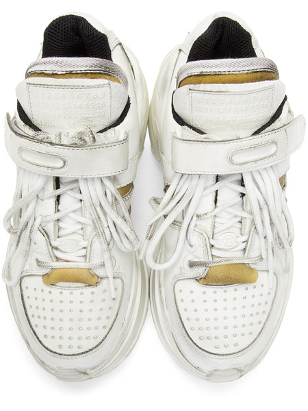 Белые классические кроссовки MM6 в стиле ретро Maison Margiela, фото