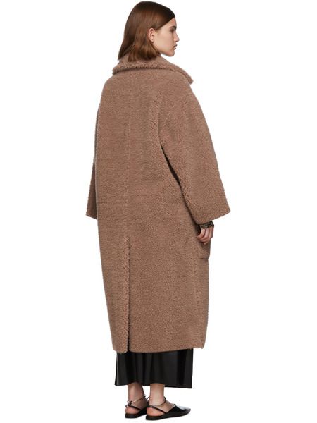 Длинное коричневое пальто из искусственного меха (Пальто) Nanushka 317 фото-4