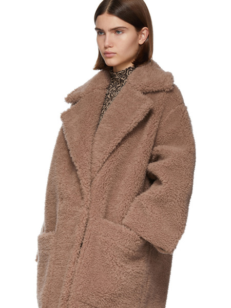 Длинное коричневое пальто из искусственного меха (Пальто) Nanushka 317 фото-5