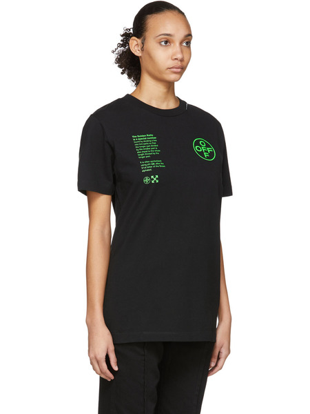 Черная футболка с зеленым принтом Off-White 334 фото-4