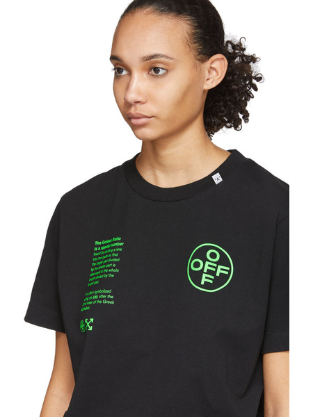 Черная футболка с зеленым принтом (Футболки) Off-White 334 фото-5