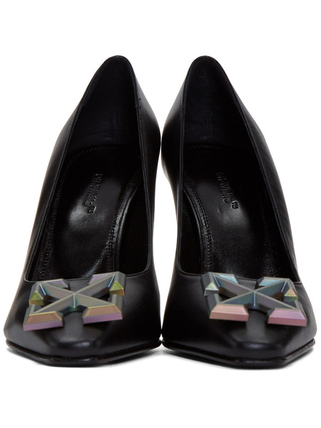 Черные туфли-лодочки с металлическим логотипом (Туфли) Off-White 308 фото-5