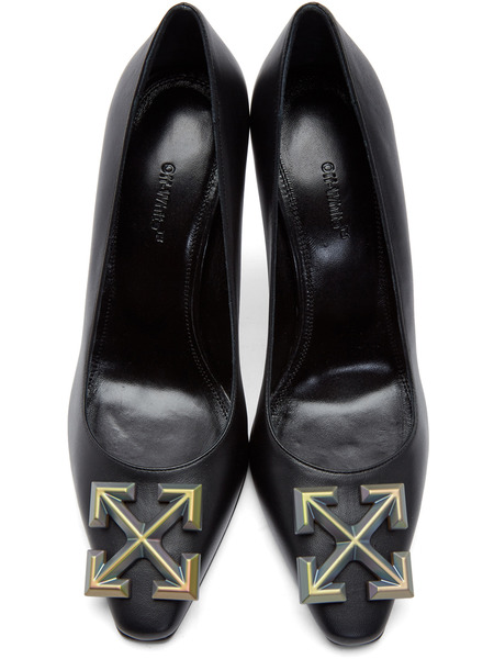 Черные туфли-лодочки с металлическим логотипом (Туфли) Off-White 308 фото-2