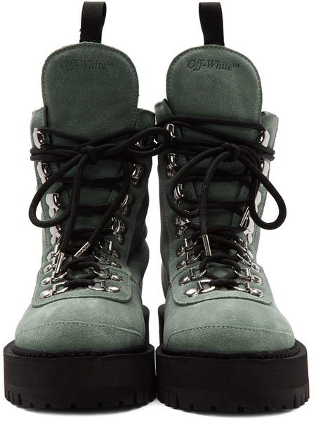 Зеленые замшевые ботинки (Сапоги) Off-White 309 фото-5