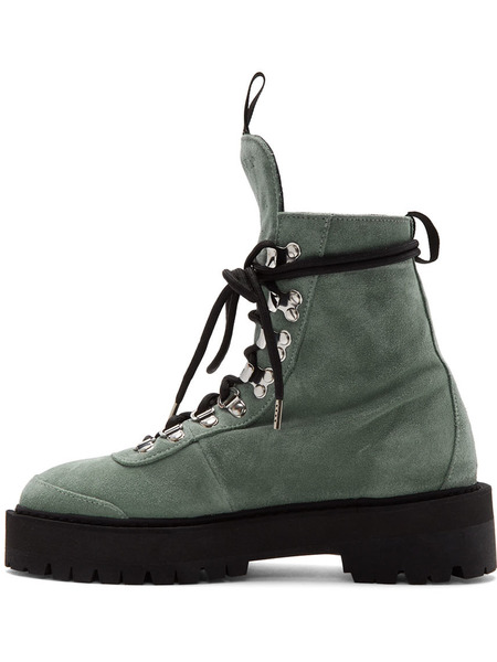 Зеленые замшевые ботинки (Сапоги) Off-White 309 фото-4
