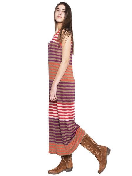 Платье макси в разноцветную полоску (Летние платья) Woolrich WWABI0394-UF0310 фото-4