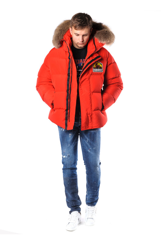 Пуховик с меховой отделкой Dsquared2, фото