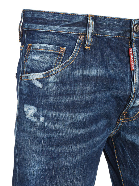 Синие джинсы с потертостями на колене (Джинсы) Dsquared2 S71LB0651S30309 фото-6