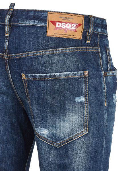 Синие джинсы с потертостями на колене Dsquared2 S71LB0651S30309 фото-5
