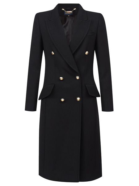 Luisa Spagnoli Шерстяное пальто черного цвета SUONO-black