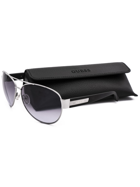 Солнцезащитные очки-авиаторы в серебристой оправе GU6830 08C Guess 664689703104 фото-3