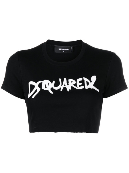 Укороченная футболка с логотипом Dsquared2, фото