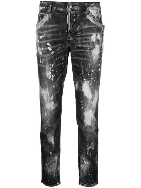 Укороченные джинсы с эффектом разбрызганной краски S72LB0649S30357