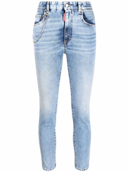 Укороченные джинсы с цепочкой Dsquared2 , фото