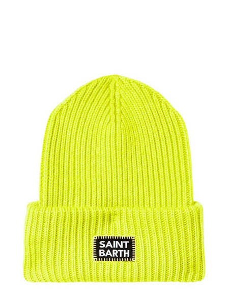 Вязаная шапка бини флюо-желтого цвета MC2 Saint Barth, фото