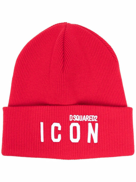 Вязаная шапка Icon с вышитым логотипом Dsquared2, фото